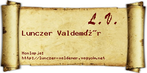 Lunczer Valdemár névjegykártya